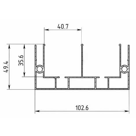 Профиль МОК МА 01 AL 2,2м ЧЕРНЫЙ (для шкафа купе)